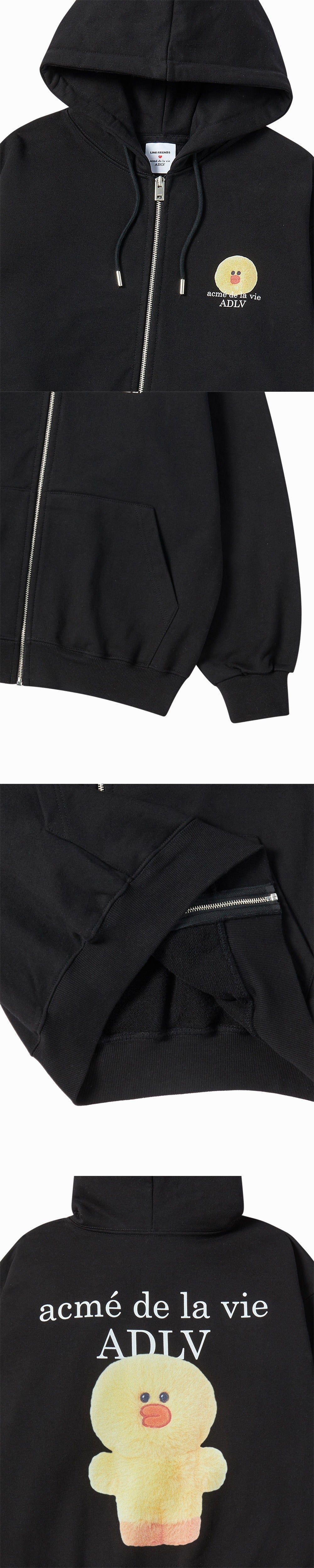 [LINE FRIEND]BASIC LOGO WITH LINE FRIENDS HOODIE ZIP UP
