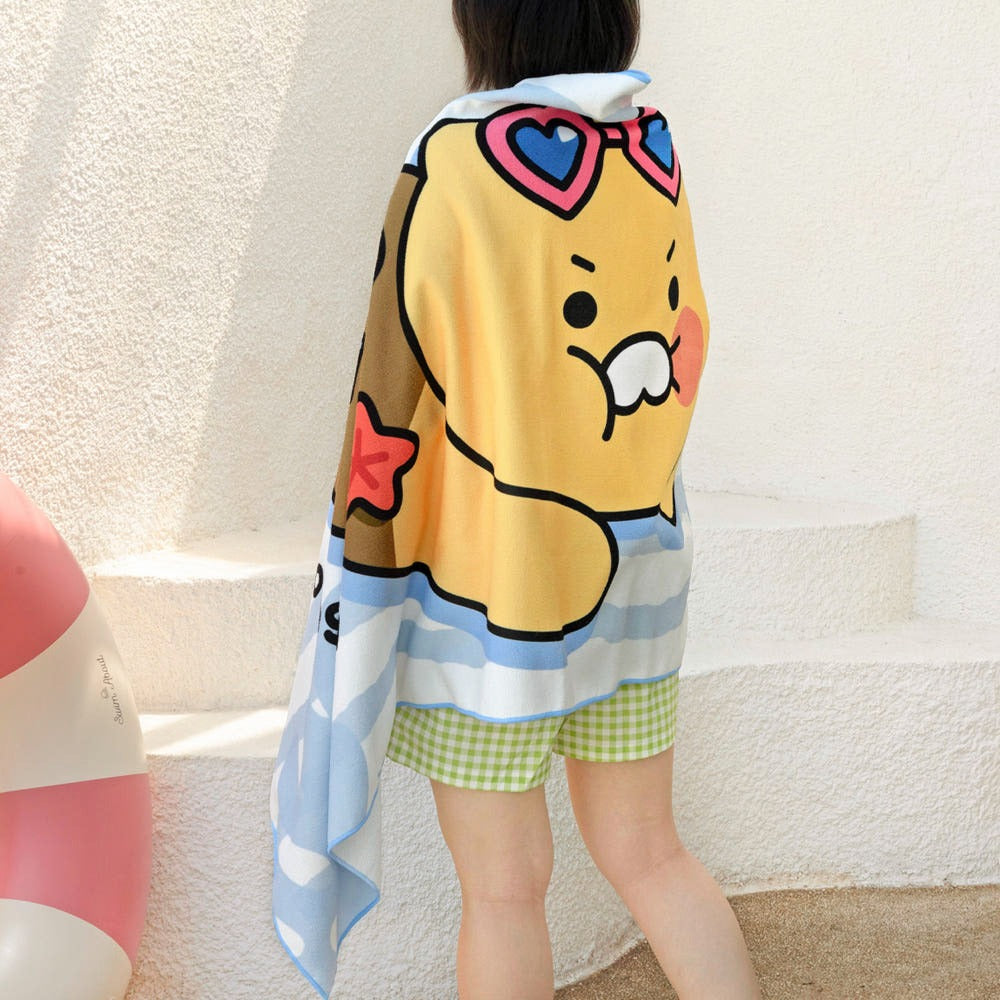 [Kakao Friends]Chunsik Beach Towel Over sized Microfiber Swimming Towel