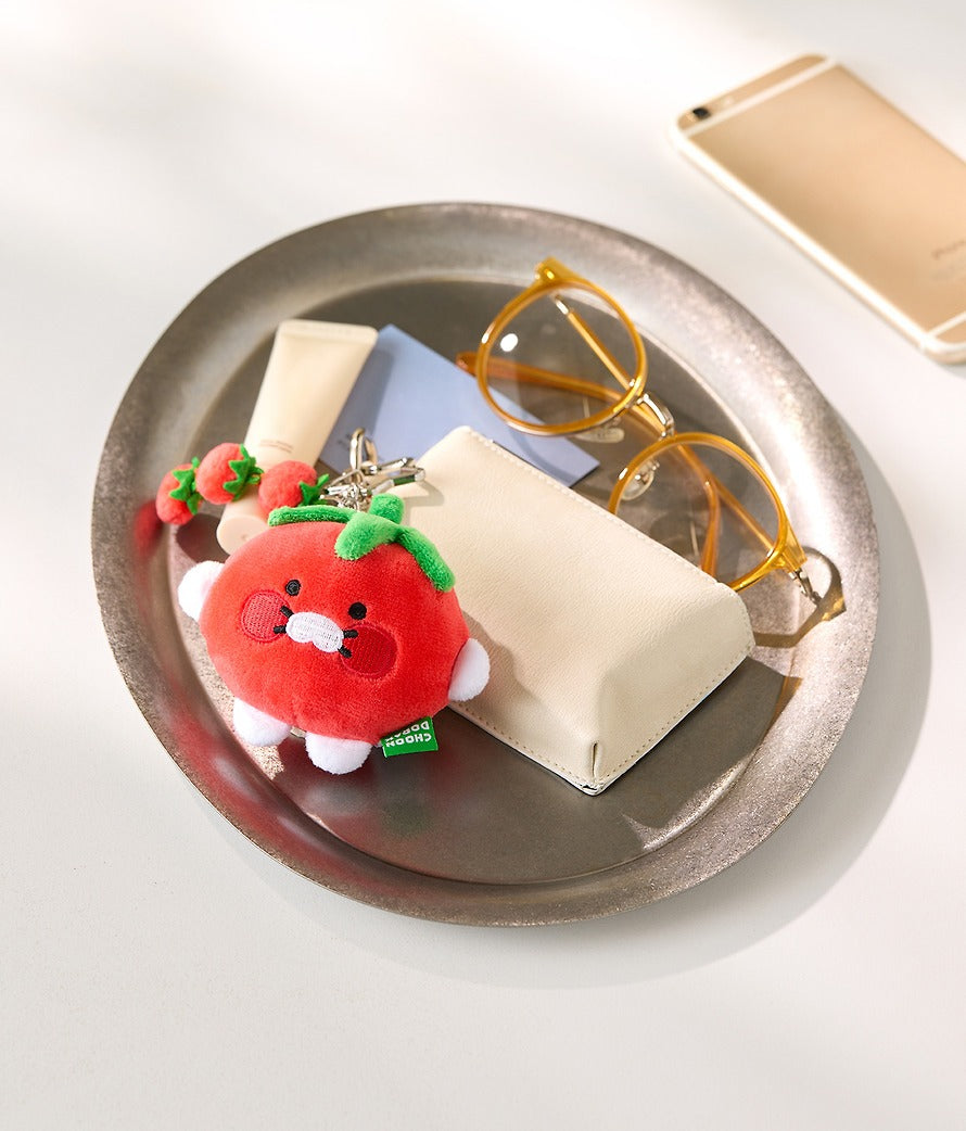 [KAKAO FRIENDS] Chunsik Tomato Keyring Plush Doll Chundorak Series