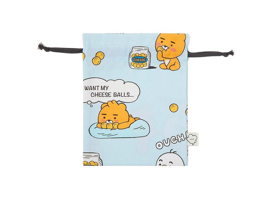 [KAKAO FRIENDS] Lazy Sunday Drawstring Pouch Ryan & Tube