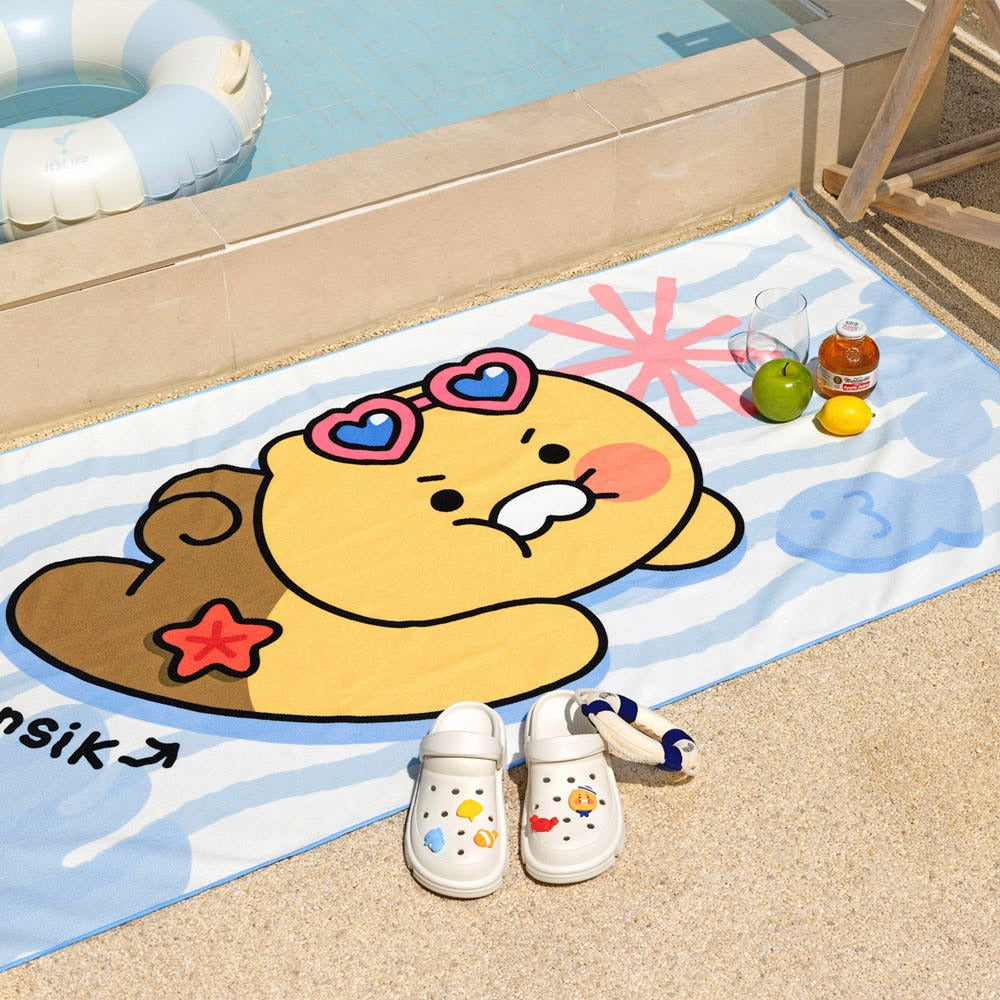 [Kakao Friends]Chunsik Beach Towel Over sized Microfiber Swimming Towel