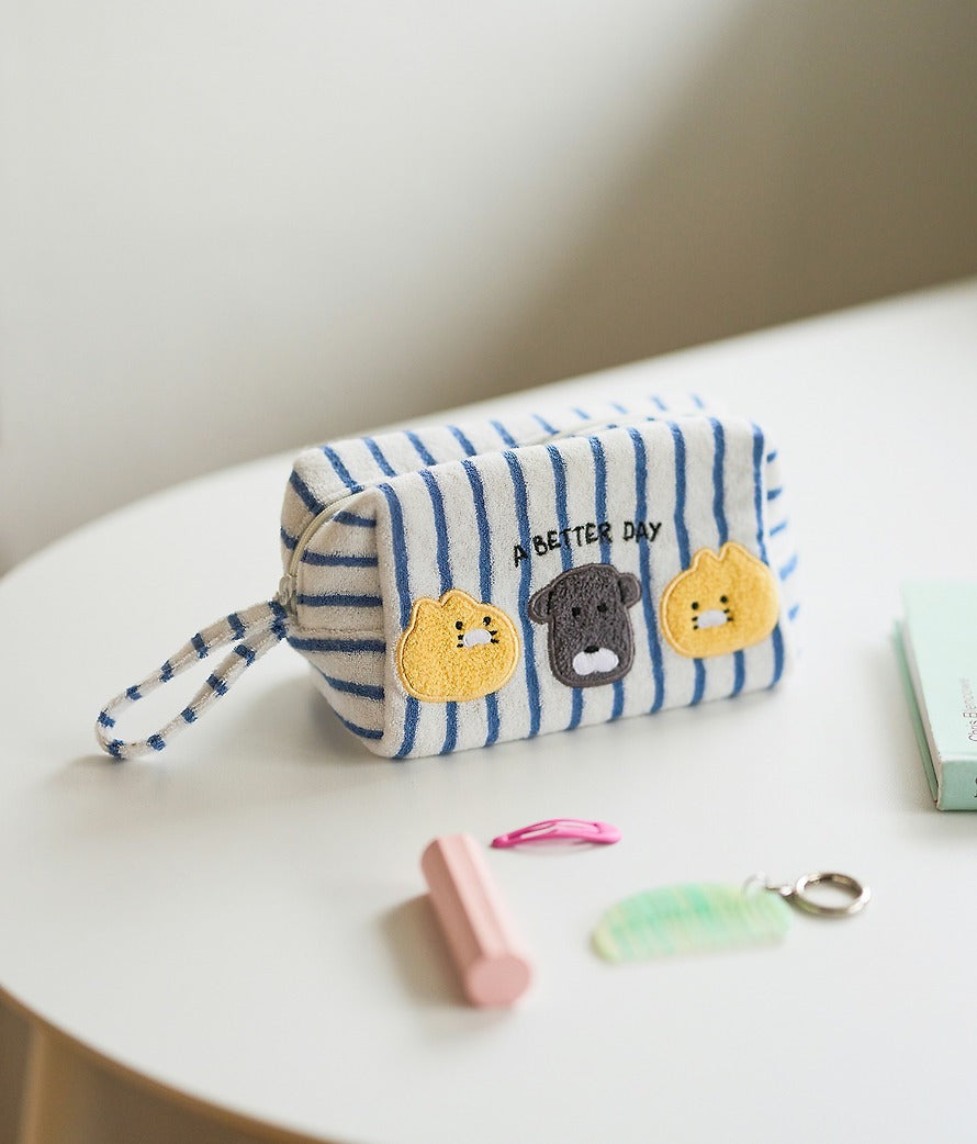 [KAKAO FRIENDS]FRIENDAY Terry Pouch Cosmetic Bag Blue Chunshik