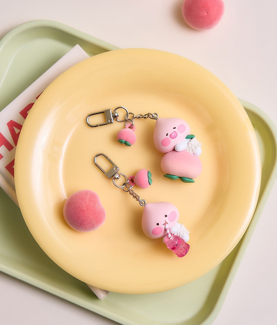 [KAKAO FRIENDS] Peach Figure Keyring Set Apeach Peach and Juice