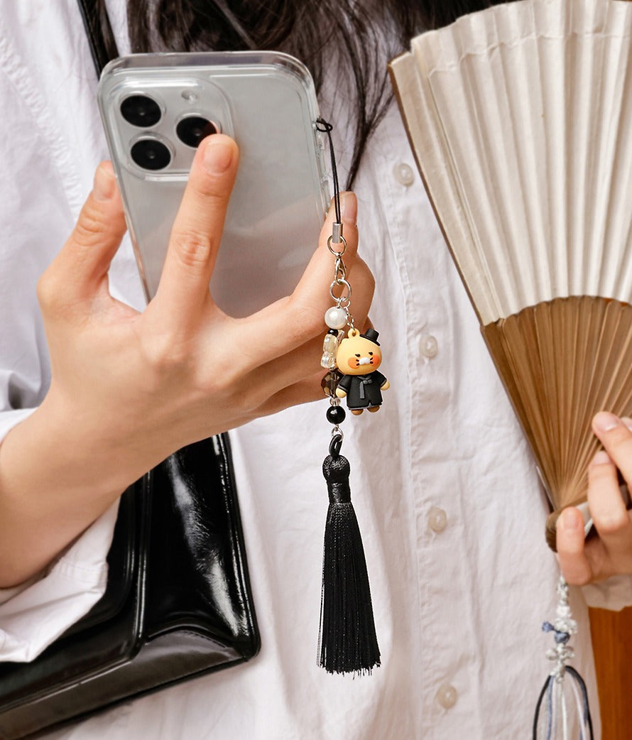 [KAKAO FRIENDS]Choonsik Figure Tassel Strap Keychain Korean Traditional Hanbok Keyring
