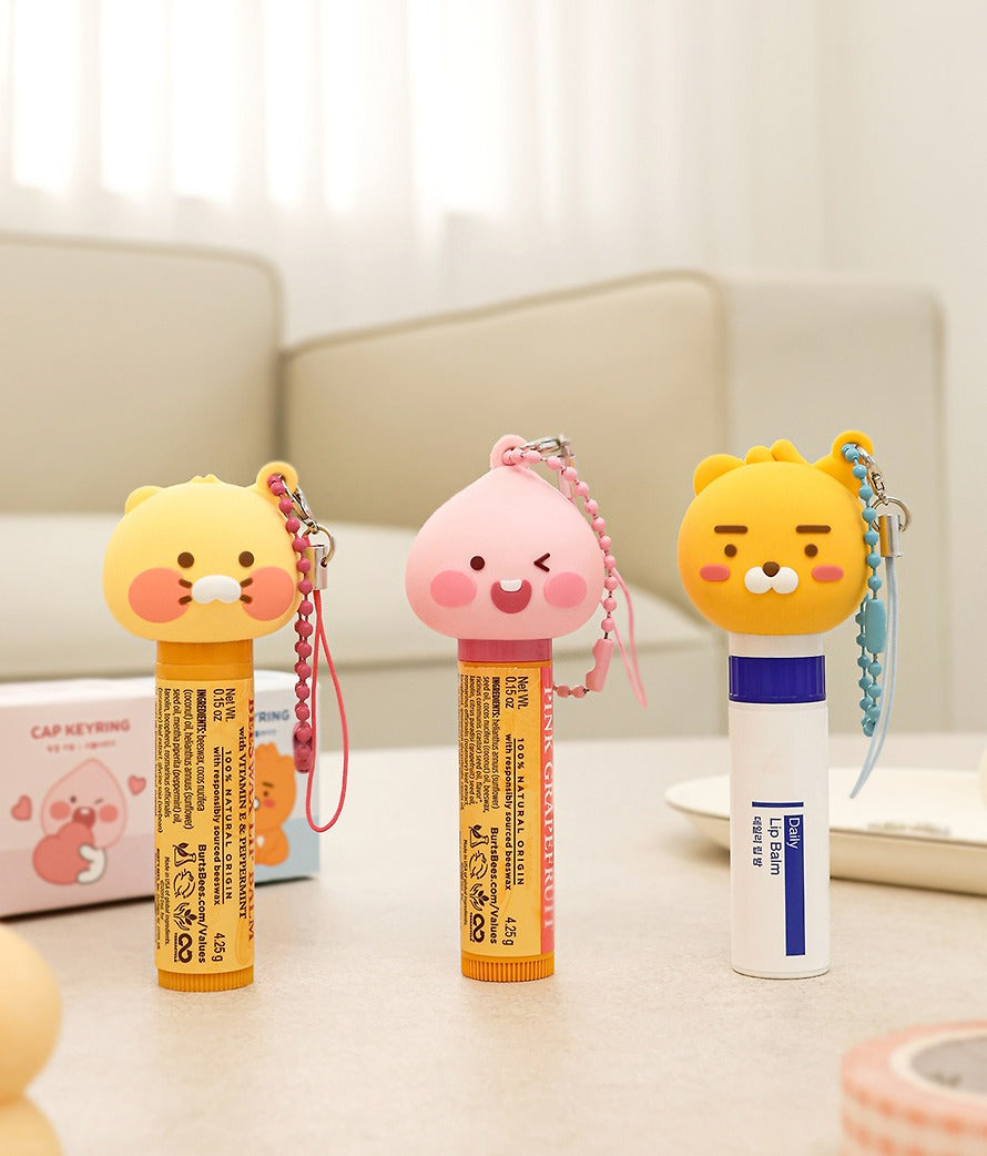 [KAKAO FRIENDS]Lip Balm Cap Keyring Chunsik,Ryan,Apeach
