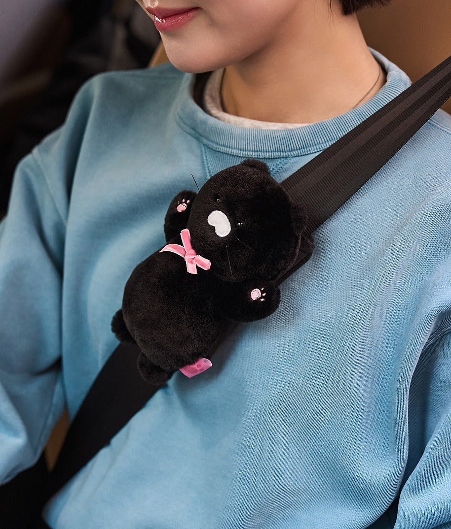 [KAKAO FRIENDS]Black Choonsik Seat Belt Cover