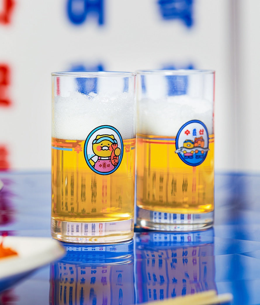 [KAKAO FRIENDS]Choonsik Beer Glass Set 2 Pieces Character Drinking Glass