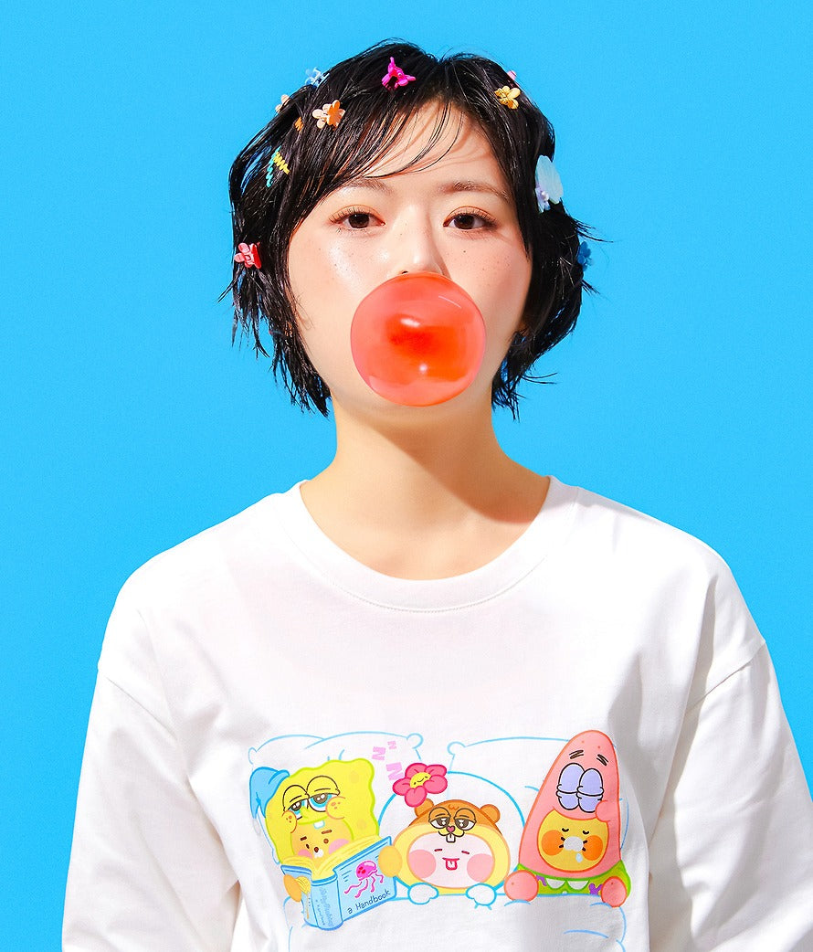[KAKAO FRIENDS]x SpongeBob Women Short Sleeve T Shirt Graphic Tee
