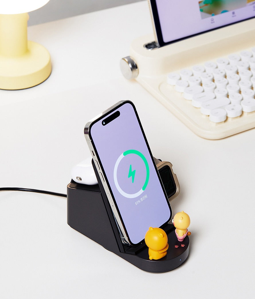 [KAKAO FRIENDS]3 in 1 Rotating Wireless Charging Stand Ryan