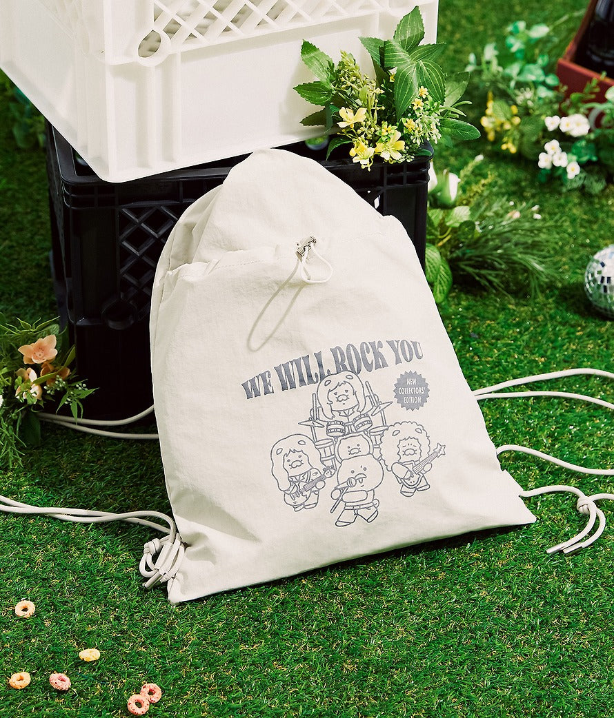[KAKAO FRIENDS] QUEEN x Kakao Friends We Will Rock You Drawstring Bag Chunshik