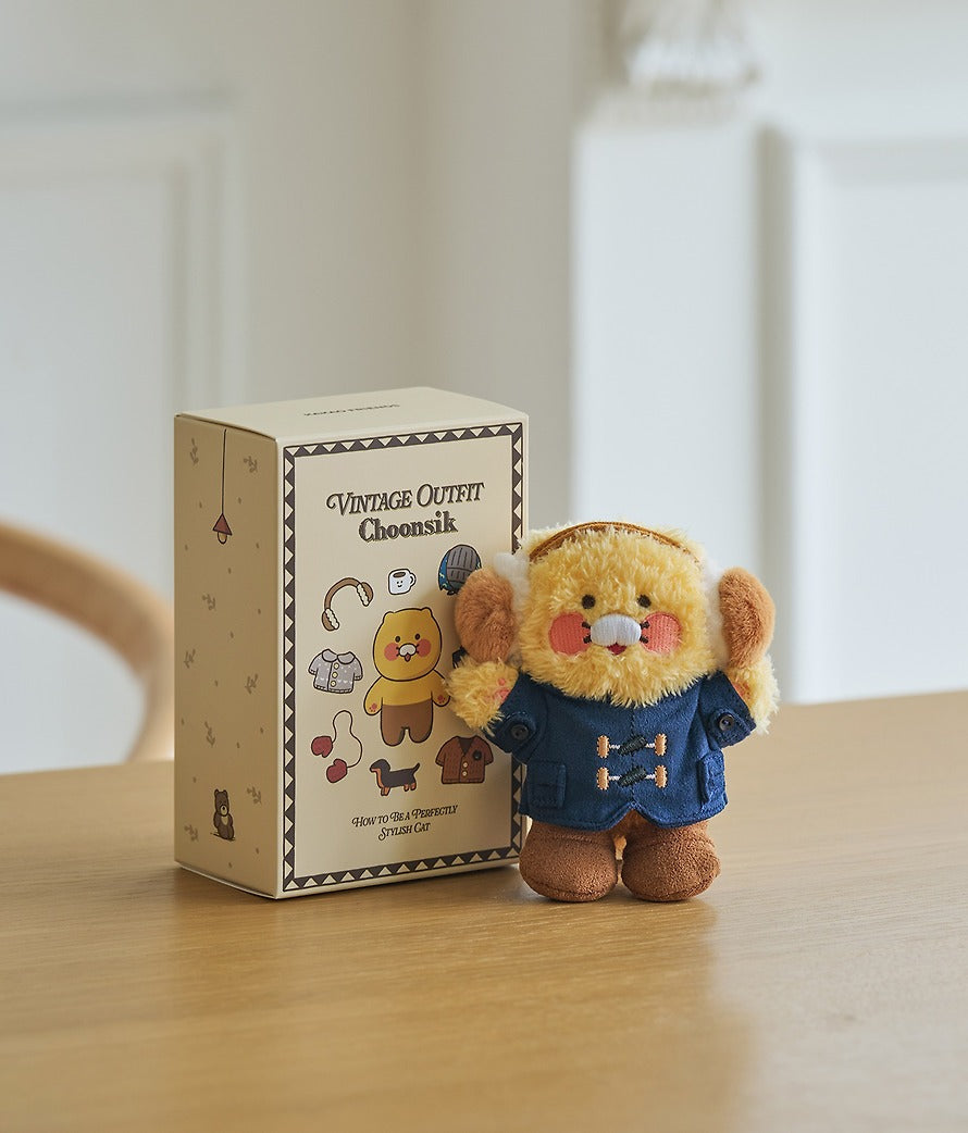 [KAKAO FRIENDS] Vintage Outfit Fleece Plush Keyring Set (5 types) Chunsik