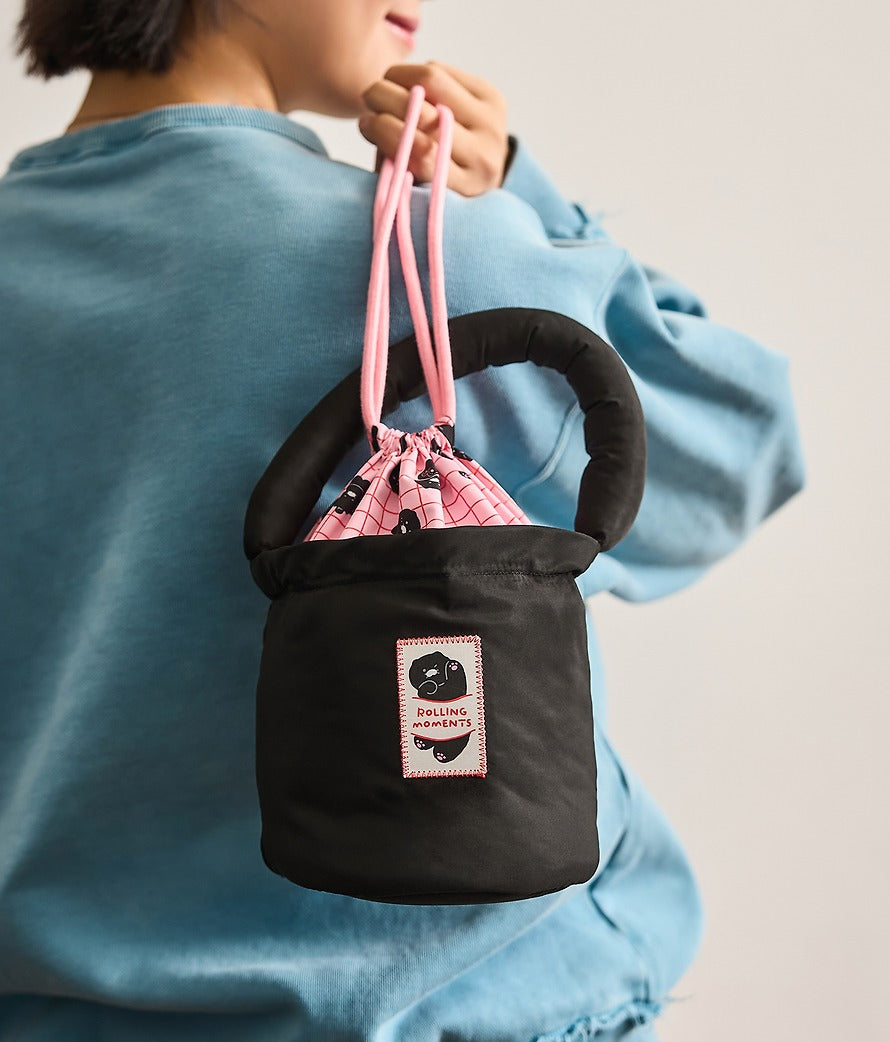[KAKAO FRIENDS]Black Choonsik Padded Pouch Bag