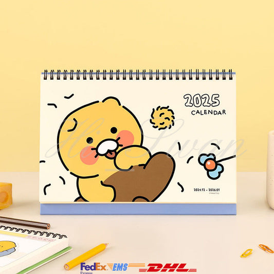 [KAKAO FRIENDS] Chunsik's Ordinary 2025 Basic Table Calendar Blue OFFICIAL MD