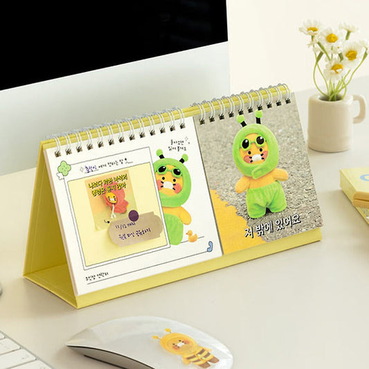 [KAKAO FRIENDS] Choonsik 2025 Photo Twin Table Calendar Blue OFFICIAL MD